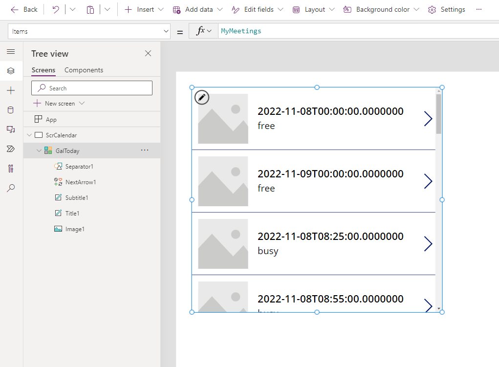 A screenshot of the out-of-the-box attempt to display our Collection's data.
