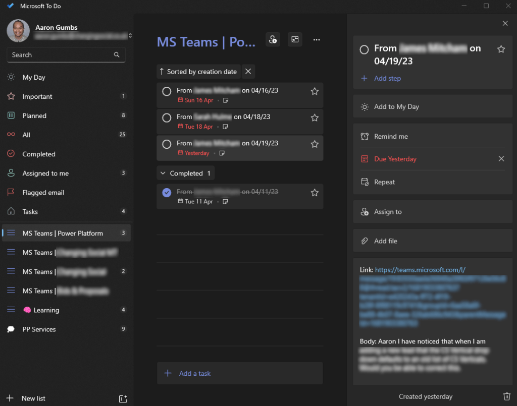 Organising Flurries of Teams&nbsp;Notifications